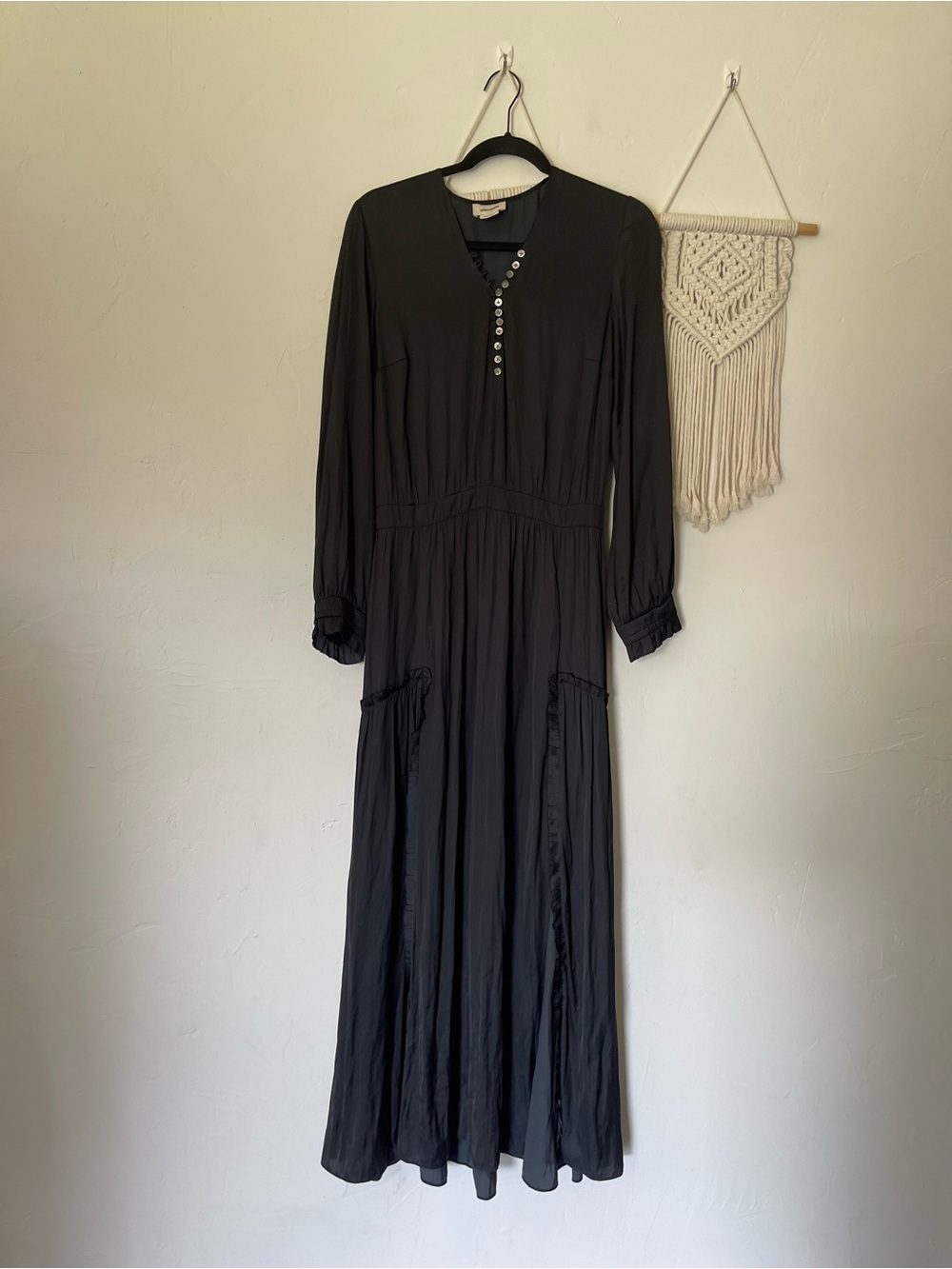 Zadig & Voltaire Rebella Satin Black Maxi Dress